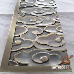 青古銅鋁板雕刻祥云拉手精雕工藝技術產品實物圖